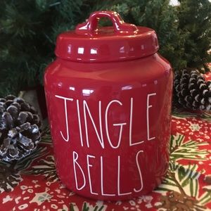 New HTF Rae Dunn Long Letter Christmas “JINGLE” Cookie Jar